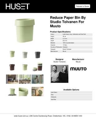 Tear Sheet: Reduce Paper Bin by Studio Tolvanen for Muuto